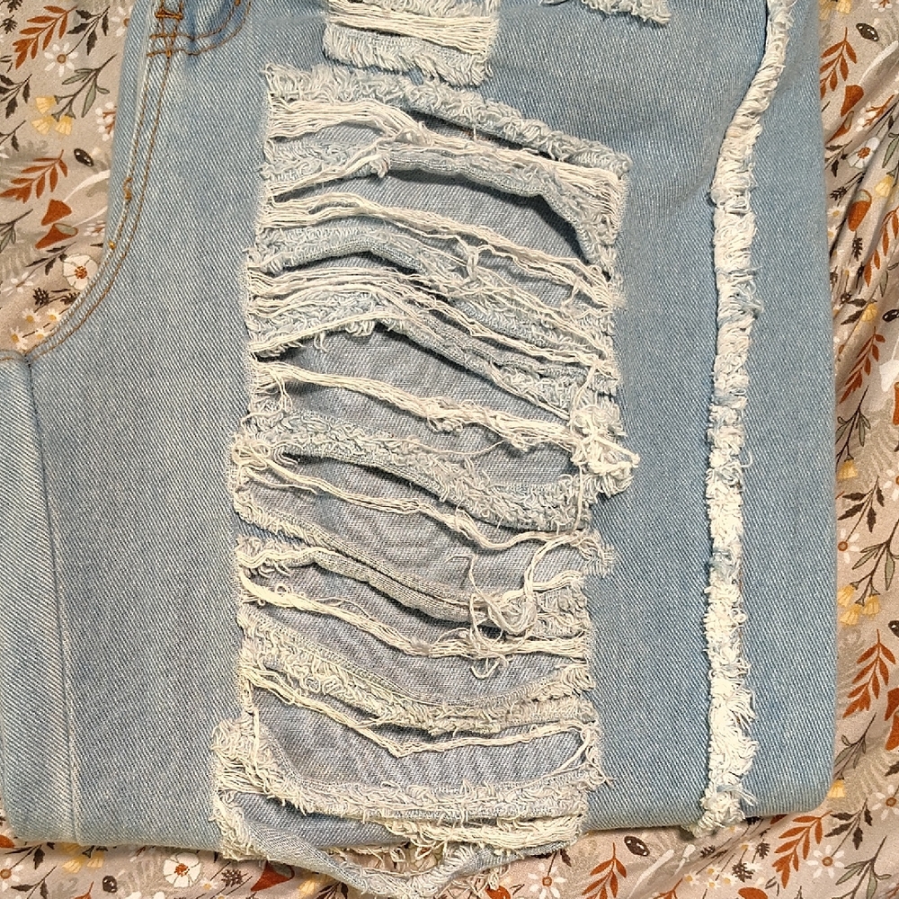 Casual Distressed Light Blue Boyfriend Jeans